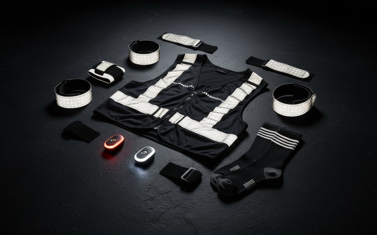 Set complet accesorii reflectorizante pentru alergare nocturnă